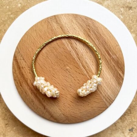 Lustrous Line Pearl Duo Bangle